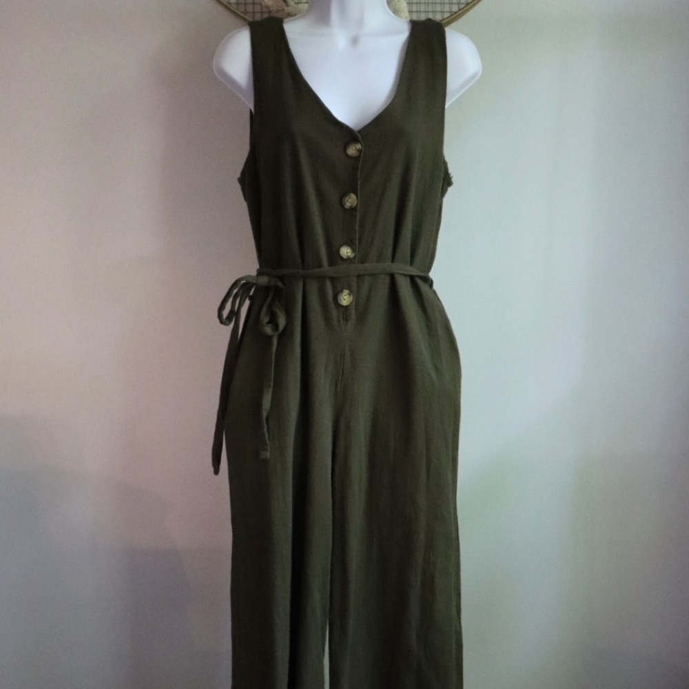 Jumpsuit Romper Linen-blend Large